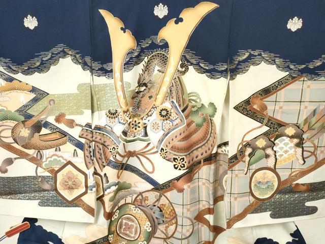 平和屋着物[]お宮参り　男の子　祝着　産着　初着　のしめ　龍　兜　鼓花松文　金彩　逸品　DAAY3369ma