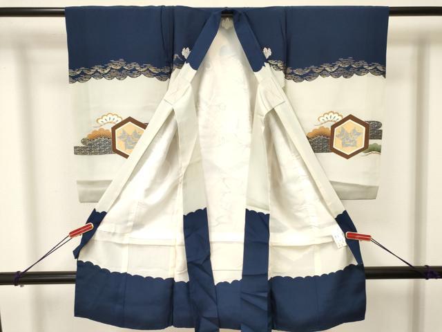 平和屋着物[]お宮参り　男の子　祝着　産着　初着　のしめ　龍　兜　鼓花松文　金彩　逸品　DAAY3369ma