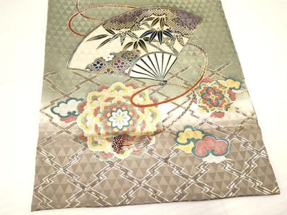 平和屋着物[]お宮参り　男の子　祝着　産着　初着　のしめ　駒刺繍　鷹　鷲　鼓花松文　暈し染め　金銀彩　逸品　DAAY3370ma