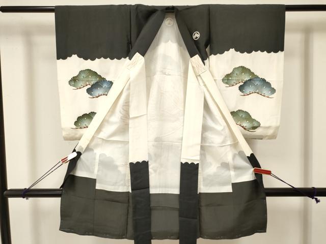平和屋着物[]お宮参り　男の子　祝着　産着　初着　のしめ　刺繍　鷹　鷲　松文　金彩　逸品　DAAY3372ma