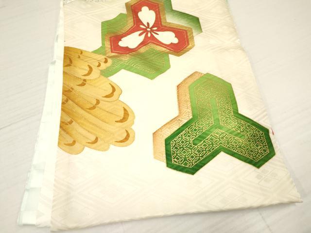 平和屋着物[]お宮参り　男の子　祝着　産着　初着　のしめ　駒刺繍　鷹　鷲　毘沙門亀甲花文　暈し染め　金彩　逸品　DAAY3383ma