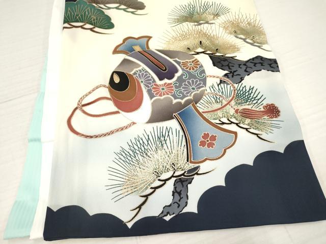 平和屋着物[]お宮参り　男の子　祝着　産着　初着　のしめ　宝船　飛鶴松文　暈し染め　金彩　逸品　DAAY3384ma