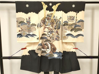 平和屋着物[]お宮参り 男の子 祝着 産着 初着 のしめ 龍 兜 鷹 鷲 松文 金彩 逸品 DAAY3385ma