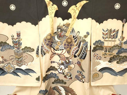 平和屋着物[]お宮参り　男の子　祝着　産着　初着　のしめ　龍　兜　鷹　鷲　松文　金彩　逸品　DAAY3385ma