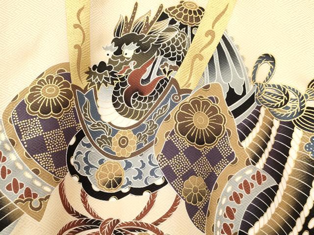 平和屋着物[]お宮参り　男の子　祝着　産着　初着　のしめ　龍　兜　鷹　鷲　松文　金彩　逸品　DAAY3385ma