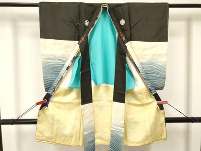 平和屋着物[]お宮参り　男の子　祝着　産着　初着　のしめ　肌襦袢付き　鯉　暈し染め　金糸　逸品　DAAY3388ma