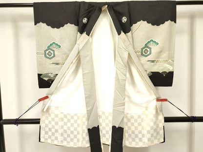 平和屋着物[]お宮参り　男の子　祝着　産着　初着　のしめ　鷹　鷲　龍　兜　金彩　逸品　DAAY3391ma