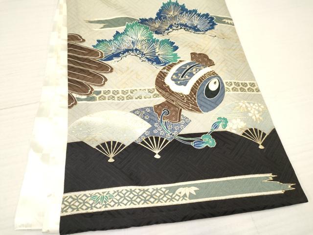 平和屋着物[]お宮参り　男の子　祝着　産着　初着　のしめ　鷹　鷲　龍　兜　金彩　逸品　DAAY3391ma