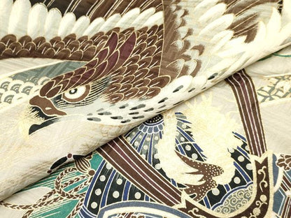 平和屋着物[]お宮参り　男の子　祝着　産着　初着　のしめ　鷹　鷲　龍　兜　金彩　逸品　DAAY3391ma