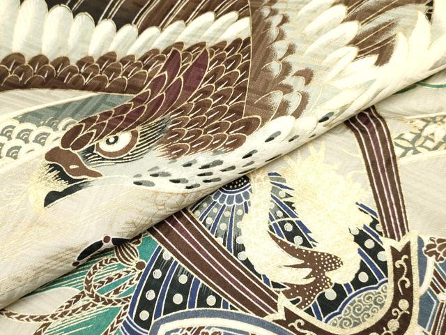 平和屋着物[]お宮参り　男の子　祝着　産着　初着　のしめ　鷹　鷲　龍　兜　金彩　逸品　DAAY3391ma