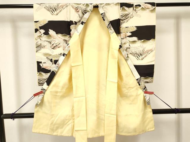 平和屋着物[]お宮参り　男の子　祝着　産着　初着　のしめ　風景群れ鶴文　金彩　逸品　DAAY3395ma