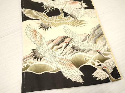 平和屋着物[]お宮参り　男の子　祝着　産着　初着　のしめ　風景群れ鶴文　金彩　逸品　DAAY3395ma