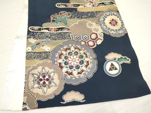 平和屋着物[]お宮参り　男の子　祝着　産着　初着　のしめ　鷹　鷲　雪輪花文　暈し染め　金彩　逸品　DAAY3398ma