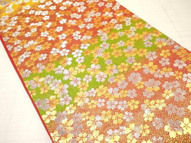 平和屋着物∵子供　全通柄袋帯　舞桜文　金銀糸　逸品　DAAY3401ma