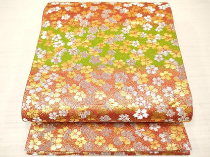 平和屋着物∵子供　全通柄袋帯　舞桜文　金銀糸　逸品　DAAY3401ma