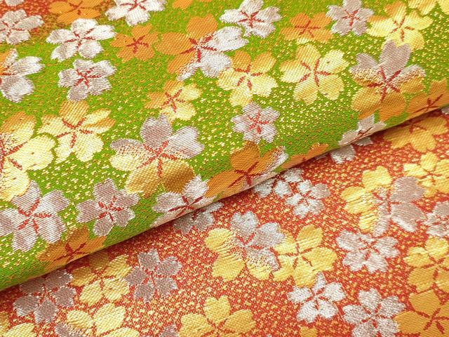 平和屋着物∵子供　全通柄袋帯　舞桜文　金銀糸　逸品　DAAY3401ma