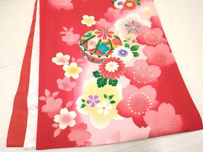 平和屋着物[]お宮参り　女の子　祝着　産着　初着　のしめ　鞠花文　暈し染め　金彩　逸品　DAAY3402ma
