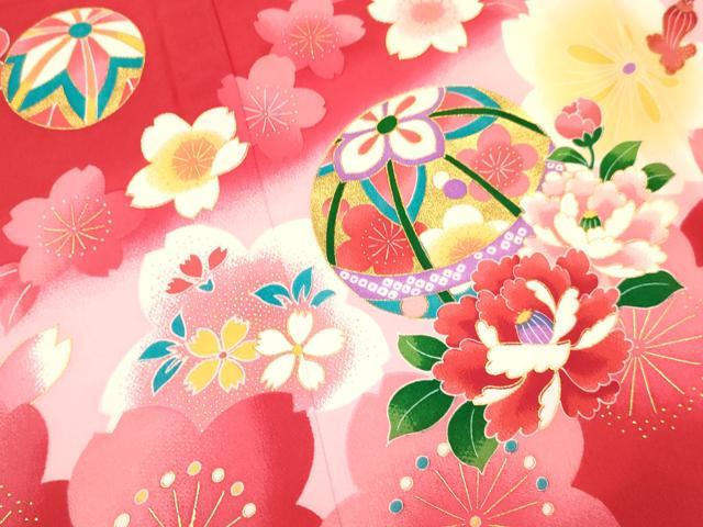 平和屋着物[]お宮参り　女の子　祝着　産着　初着　のしめ　鞠花文　暈し染め　金彩　逸品　DAAY3402ma