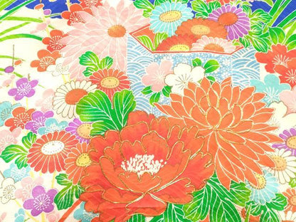 平和屋着物[]お宮参り　女の子　祝着　産着　初着　のしめ　駒刺繍　貝桶花文　金彩　逸品　DAAY3403ma