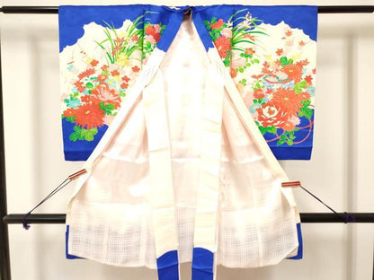 平和屋着物[]お宮参り　女の子　祝着　産着　初着　のしめ　駒刺繍　貝桶花文　金彩　逸品　DAAY3403ma