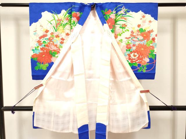 平和屋着物[]お宮参り　女の子　祝着　産着　初着　のしめ　駒刺繍　貝桶花文　金彩　逸品　DAAY3403ma