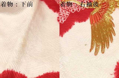平和屋着物[]お宮参り　女の子　祝着　産着　初着　のしめ　駒刺繍　絞り　飛鶴　逸品　DAAY3404ma