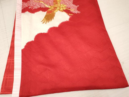 平和屋着物[]お宮参り　女の子　祝着　産着　初着　のしめ　駒刺繍　絞り　飛鶴　逸品　DAAY3404ma