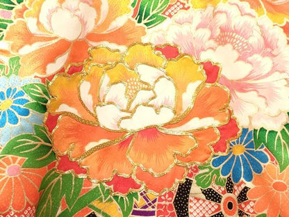 平和屋着物[]お宮参り　女の子　祝着　産着　初着　のしめ　駒刺繍　花車文　金彩　逸品　DAAY3405ma