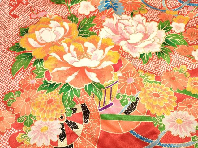 平和屋着物[]お宮参り　女の子　祝着　産着　初着　のしめ　駒刺繍　花車文　金彩　逸品　DAAY3405ma