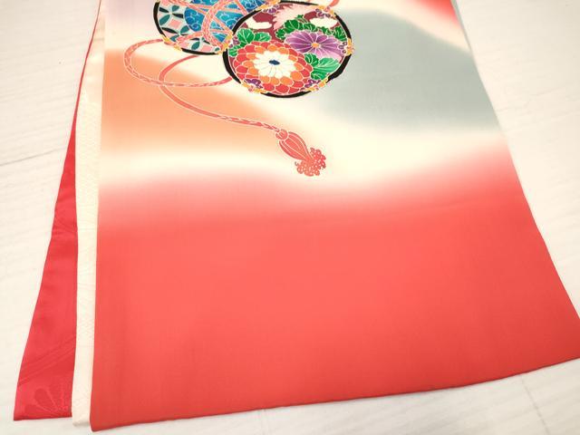 平和屋着物[]お宮参り　女の子　祝着　産着　初着　のしめ　鼓飛鶴花文　暈し染め　銀彩　逸品　DAAY3406ma