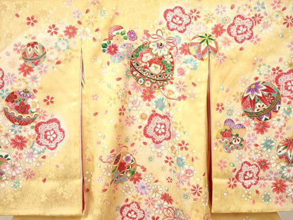 平和屋着物[]お宮参り　女の子　祝着　産着　初着　のしめ　刺繍　鞠花文　暈し染め　金彩　逸品　DAAY3408ma