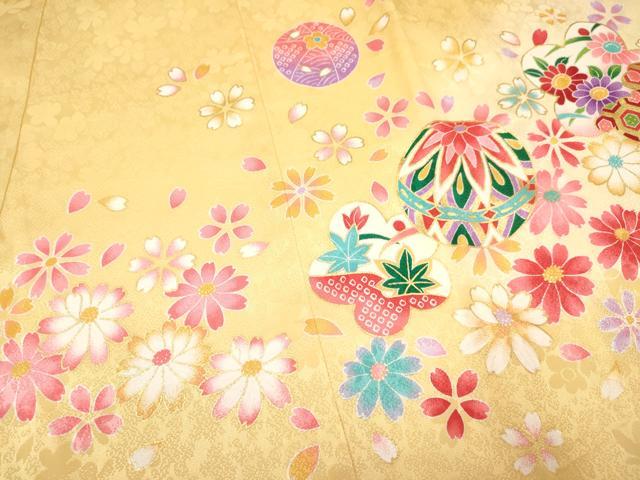 平和屋着物[]お宮参り　女の子　祝着　産着　初着　のしめ　刺繍　鞠花文　暈し染め　金彩　逸品　DAAY3408ma