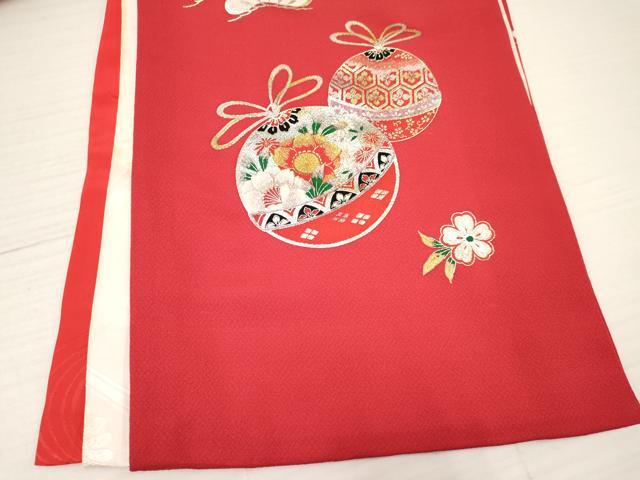 平和屋着物[]お宮参り　女の子　祝着　産着　初着　のしめ　舞蝶鞠花文　金銀彩　逸品　DAAY3410ma