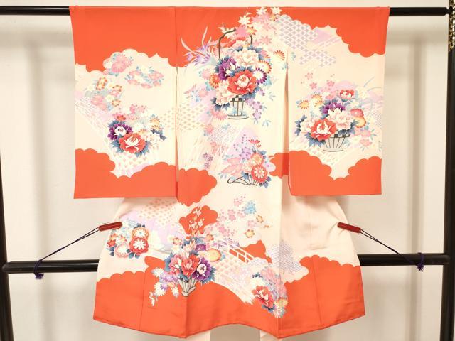 平和屋着物[]お宮参り　女の子　祝着　産着　初着　のしめ　花籠文　金彩　逸品　DAAY3415ma