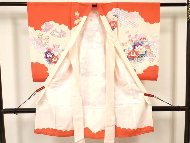 平和屋着物[]お宮参り　女の子　祝着　産着　初着　のしめ　花籠文　金彩　逸品　DAAY3415ma