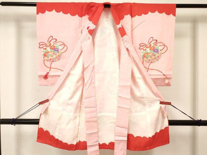 平和屋着物[]お宮参り　女の子　祝着　産着　初着　のしめ　熨斗鈴花蝶文　金銀彩　逸品　DAAY3416ma