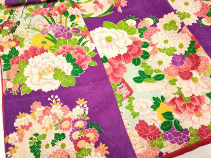 平和屋着物[]アンティーク　大正ロマン　お宮参り　女の子　祝着　産着　初着　のしめ　駒刺繍　檜扇花文　逸品　DAAY3420ma