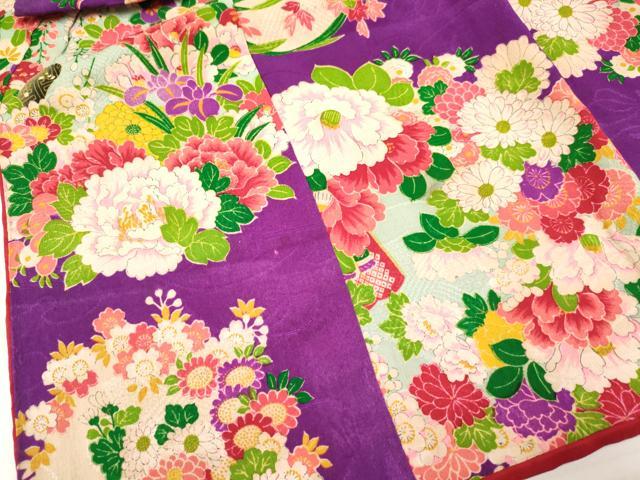 平和屋着物[]アンティーク　大正ロマン　お宮参り　女の子　祝着　産着　初着　のしめ　駒刺繍　檜扇花文　逸品　DAAY3420ma