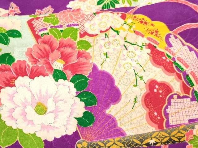 平和屋着物[]アンティーク　大正ロマン　お宮参り　女の子　祝着　産着　初着　のしめ　駒刺繍　檜扇花文　逸品　DAAY3420ma