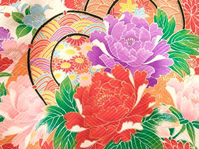 平和屋着物[]お宮参り　女の子　祝着　産着　初着　のしめ　地紙鼓花文　金彩　逸品　DAAY3421ma