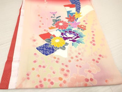 平和屋着物[]お宮参り　女の子　祝着　産着　初着　のしめ　熨斗花文　暈し染め　金彩　逸品　DAAY3424ma