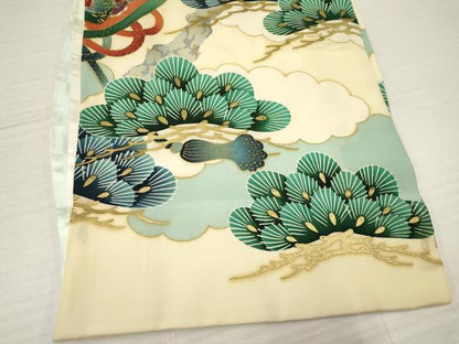 平和屋着物[]お宮参り　男の子　祝着　産着　初着　のしめ　刺繍　鷹　鷲　松文　金彩　逸品　DAAY3434ma