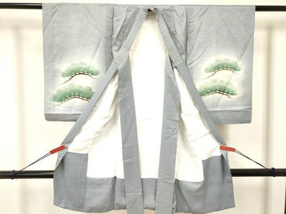 平和屋着物[]お宮参り　男の子　祝着　産着　初着　のしめ　駒刺繍　鷹　鷲　亀甲笹松文　暈し染め　金彩　逸品　DAAY3440ma
