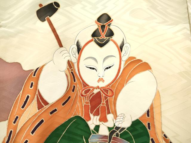 平和屋着物[]お宮参り　男の子　祝着　産着　初着　のしめ　手描き　駒刺繍　唐子　鍛冶　暈し染め　金彩　逸品　DAAY3445ma