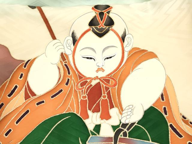 平和屋着物[]お宮参り　男の子　祝着　産着　初着　のしめ　手描き　駒刺繍　唐子　鍛冶　暈し染め　金彩　逸品　DAAY3445ma