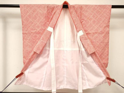平和屋着物[]七五三　女の子　３歳　祝着　三つ身　長襦袢(単衣・半衿刺繍)・被布セット　鹿の子文様　DAAY3461ma