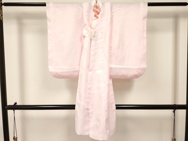 平和屋着物[]七五三　女の子　３歳　祝着　三つ身　長襦袢(袷・半衿刺繍)セット　雪輪舞蝶花車文　暈し染め　金彩　逸品　DAAY3468ma