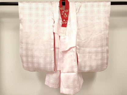 平和屋着物[]七五三　女の子　３歳　祝着　三つ身　長襦袢(袷・半衿刺繍)セット　鼓花文　暈し染め　金彩　逸品　DAAY3469ma