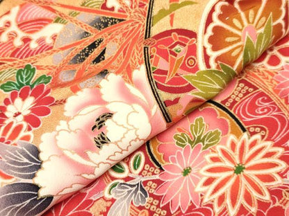 平和屋着物[]七五三　女の子　３歳　祝着　三つ身　長襦袢(袷・半衿刺繍)セット　鼓花文　暈し染め　金彩　逸品　DAAY3469ma