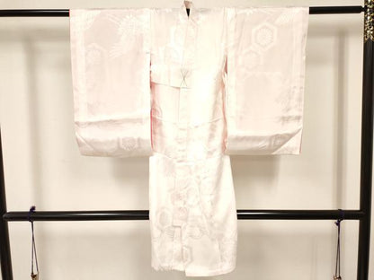 平和屋着物[]七五三　女の子　３歳　祝着　三つ身　長襦袢(袷)セット　鞠　糸車飛鶴花車文　暈し染め　金彩　逸品　DAAY3470ma